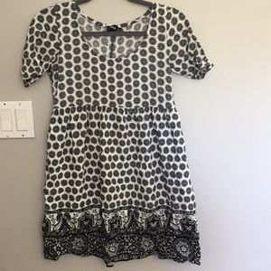 ASOS babydoll dress black white pattern
